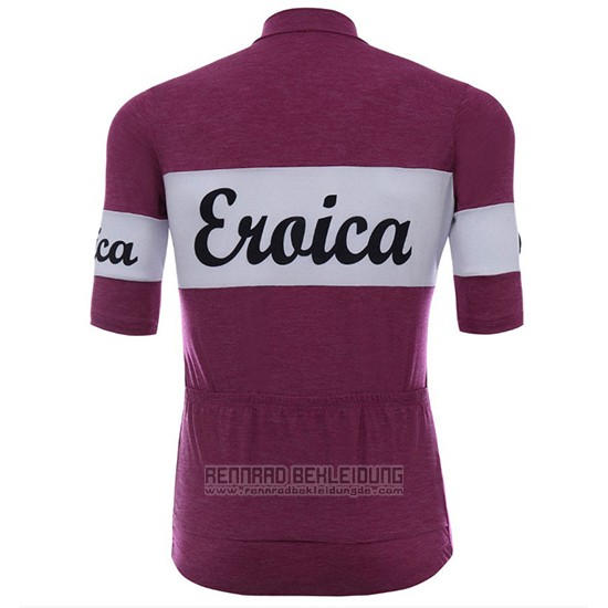 2018 Fahrradbekleidung Eroica Vino Dunkel Rot Trikot Kurzarm und Tragerhose